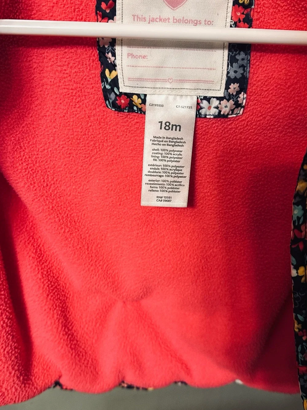 Carters warm puffer